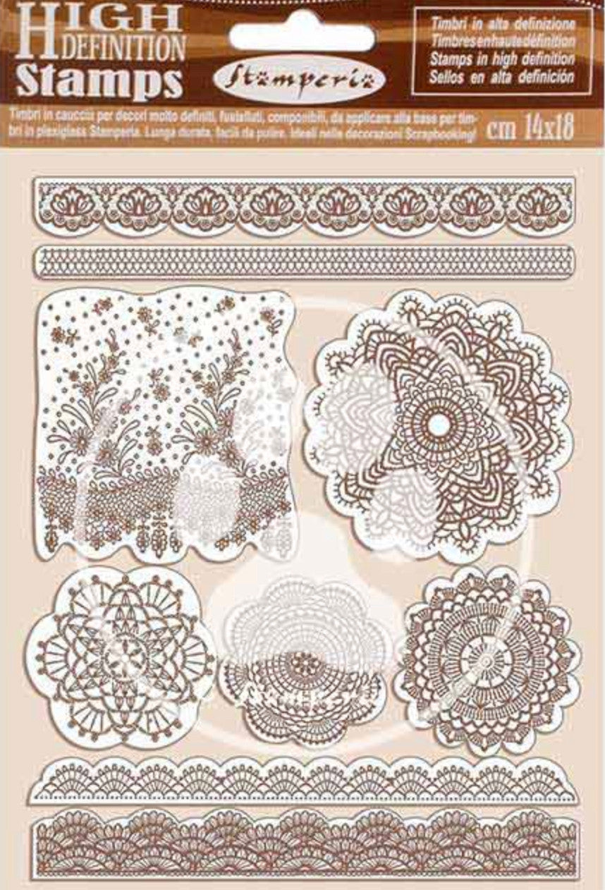 Stamperia HD Natural Rubber Stamp Set - Passion Lace